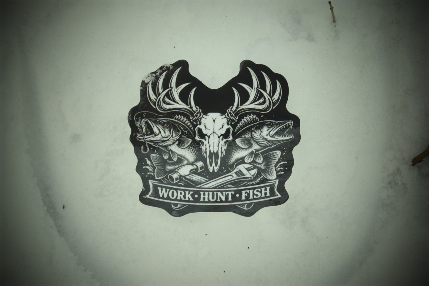 Work. Hunt. Fish. Sticker