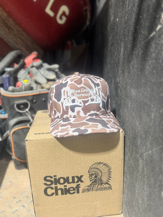 Blue Collar Pursuit Retro Camo Trucker