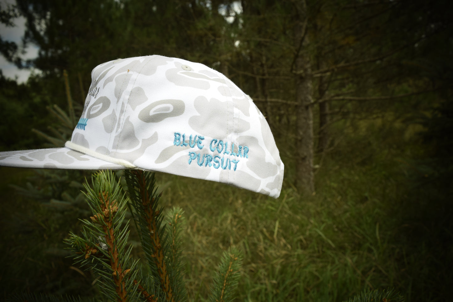 White Camo Blue Collar Pursuit Snap Back