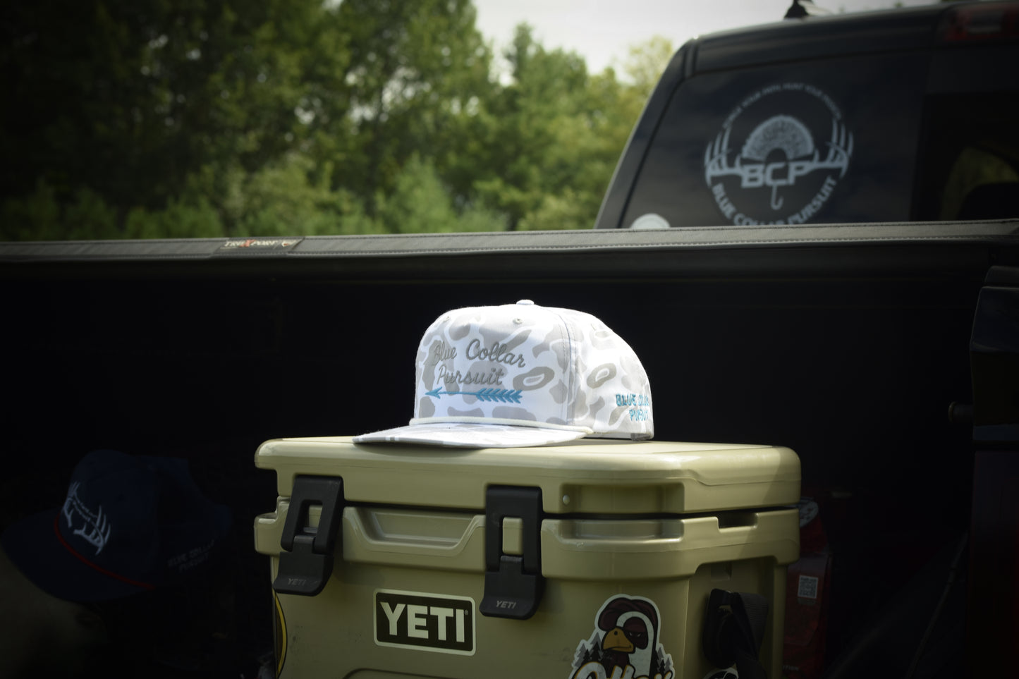 White Camo Blue Collar Pursuit Snap Back